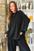 Sander Pull Tie Fine Knit Black